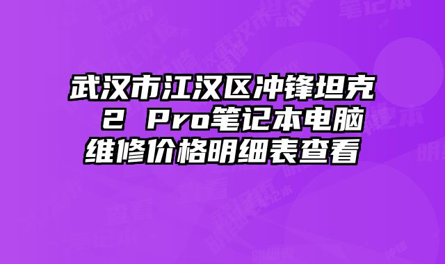 武漢市江漢區沖鋒坦克 2 Pro筆記本電腦維修價格明細表查看