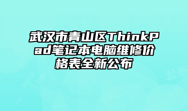 武漢市青山區ThinkPad筆記本電腦維修價格表全新公布