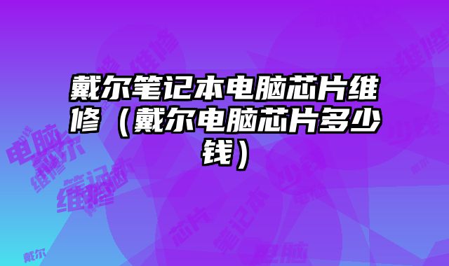 戴爾筆記本電腦芯片維修（戴爾電腦芯片多少錢）