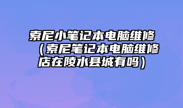 索尼小筆記本電腦維修（索尼筆記本電腦維修店在陵水縣城有嗎）