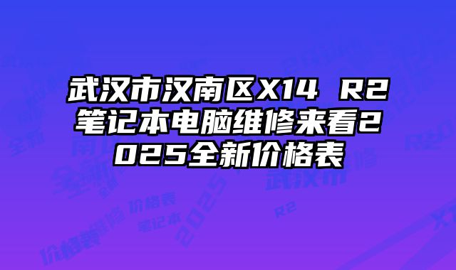 武漢市漢南區X14 R2筆記本電腦維修來看2025全新價格表
