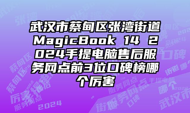 武漢市蔡甸區張灣街道MagicBook 14 2024手提電腦售后服務網點前3位口碑榜哪個厲害
