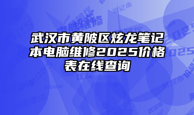 武漢市黃陂區炫龍筆記本電腦維修2025價格表在線查詢