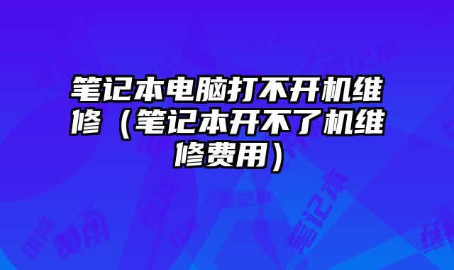 筆記本電腦打不開機維修（筆記本開不了機維修費用）