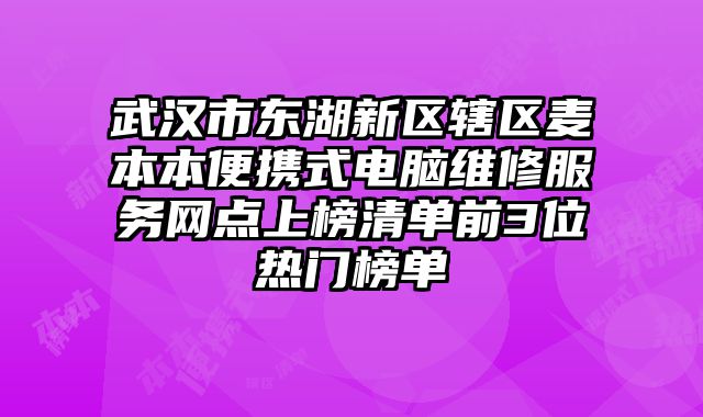 武漢市東湖新區轄區麥本本便攜式電腦維修服務網點上榜清單前3位熱門榜單