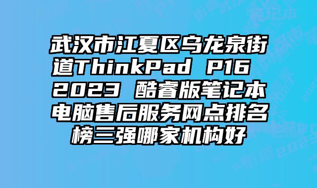 武漢市江夏區烏龍泉街道ThinkPad P16 2023 酷睿版筆記本電腦售后服務網點排名榜三強哪家機構好