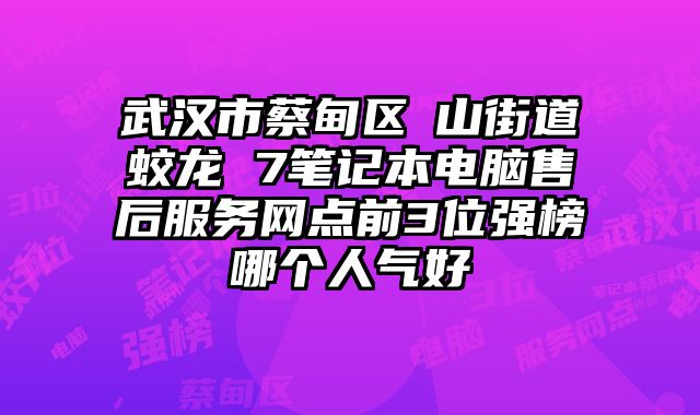 武漢市蔡甸區(qū)奓山街道蛟龍 7筆記本電腦售后服務網(wǎng)點前3位強榜哪個人氣好