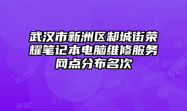 武漢市新洲區邾城街榮耀筆記本電腦維修服務網點分布名次