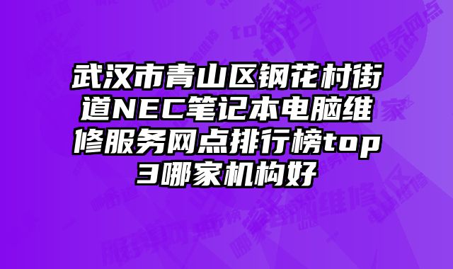 武漢市青山區鋼花村街道NEC筆記本電腦維修服務網點排行榜top3哪家機構好