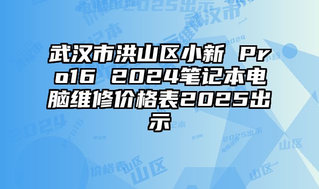 武漢市洪山區小新 Pro16 2024筆記本電腦維修價格表2025出示
