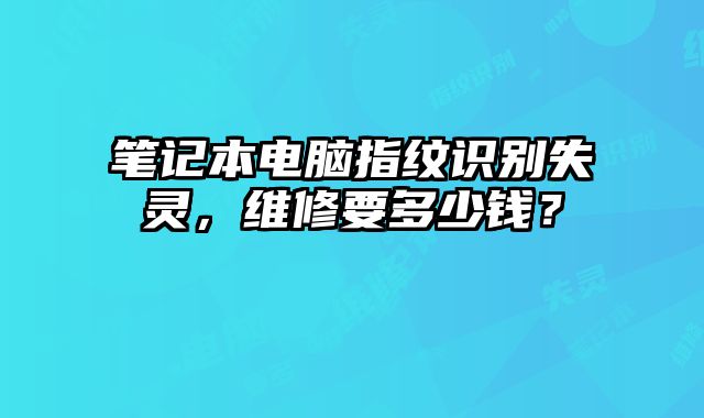 筆記本電腦指紋識別失靈，維修要多少錢？