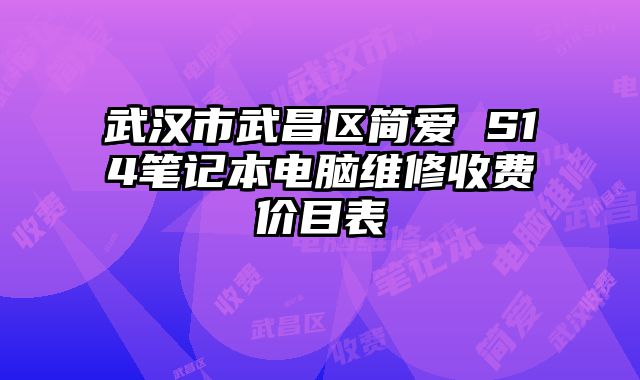 武漢市武昌區(qū)簡愛 S14筆記本電腦維修收費價目表