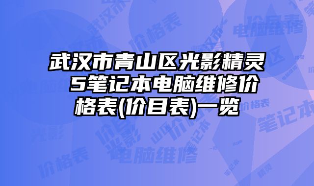 武漢市青山區光影精靈 5筆記本電腦維修價格表(價目表)一覽