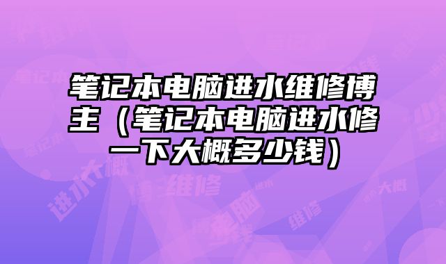 筆記本電腦進水維修博主（筆記本電腦進水修一下大概多少錢）