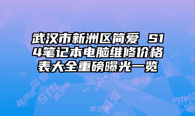 武漢市新洲區簡愛 S14筆記本電腦維修價格表大全重磅曝光一覽