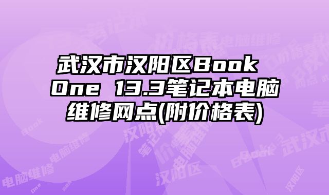 武漢市漢陽區Book One 13.3筆記本電腦維修網點(附價格表)
