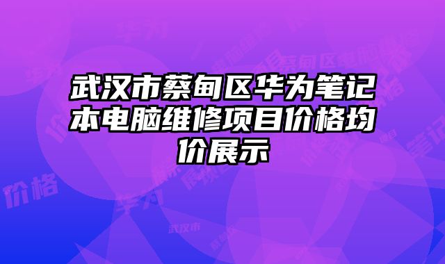武漢市蔡甸區(qū)華為筆記本電腦維修項目價格均價展示