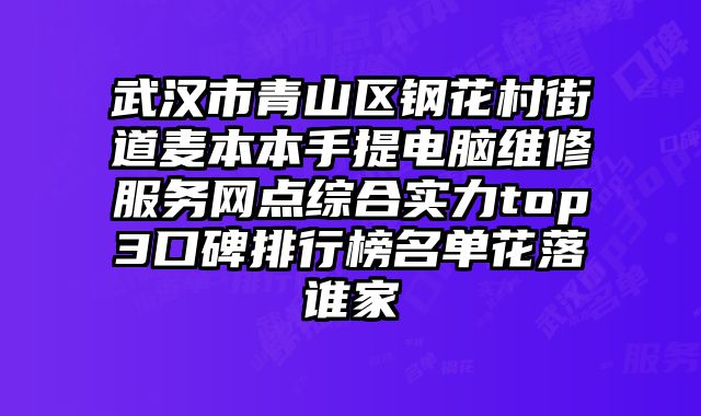 武漢市青山區鋼花村街道麥本本手提電腦維修服務網點綜合實力top3口碑排行榜名單花落誰家