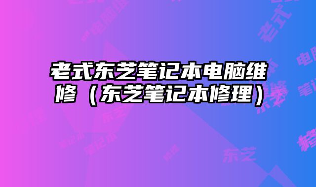 老式東芝筆記本電腦維修（東芝筆記本修理）