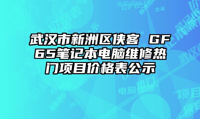武漢市新洲區俠客 GF65筆記本電腦維修熱門項目價格表公示