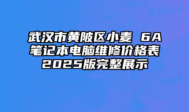武漢市黃陂區(qū)小麥 6A筆記本電腦維修價格表2025版完整展示