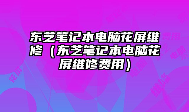 東芝筆記本電腦花屏維修（東芝筆記本電腦花屏維修費用）