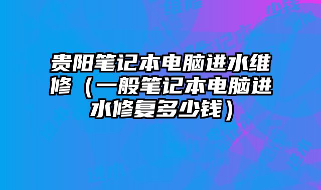 貴陽(yáng)筆記本電腦進(jìn)水維修（一般筆記本電腦進(jìn)水修復(fù)多少錢(qián)）