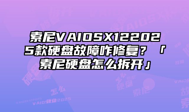 索尼VAIOSX122025款硬盤故障咋修復？「索尼硬盤怎么拆開」