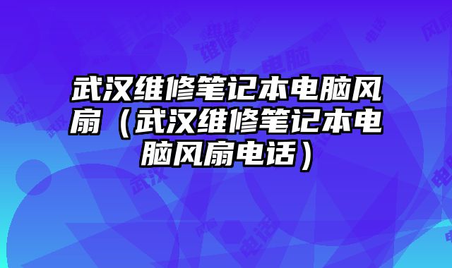 武漢維修筆記本電腦風扇（武漢維修筆記本電腦風扇電話）