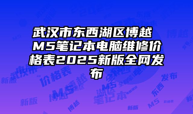 武漢市東西湖區博越 M5筆記本電腦維修價格表2025新版全網發布