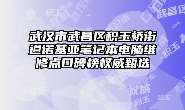 武漢市武昌區積玉橋街道諾基亞筆記本電腦維修點口碑榜權威甄選