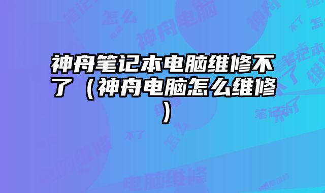 神舟筆記本電腦維修不了（神舟電腦怎么維修）