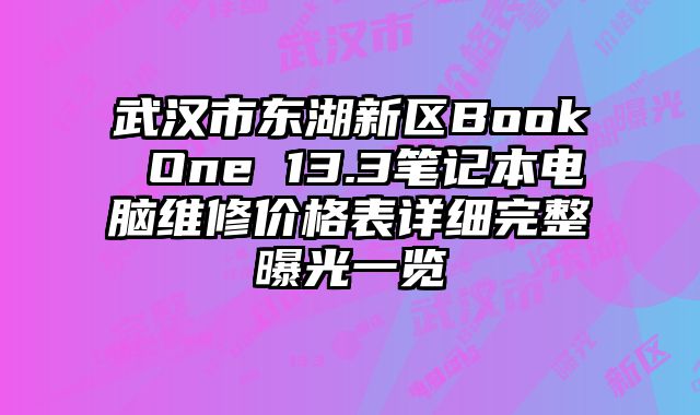 武漢市東湖新區Book One 13.3筆記本電腦維修價格表詳細完整曝光一覽