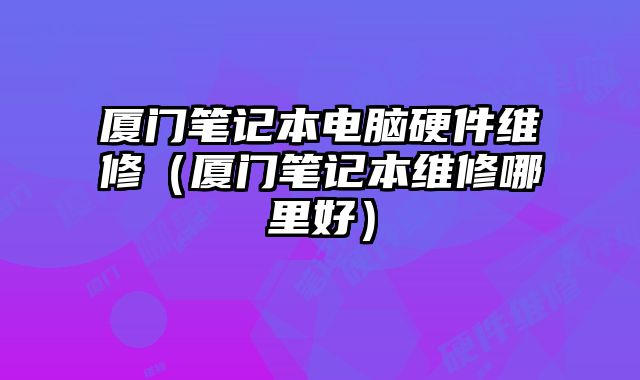 廈門筆記本電腦硬件維修（廈門筆記本維修哪里好）
