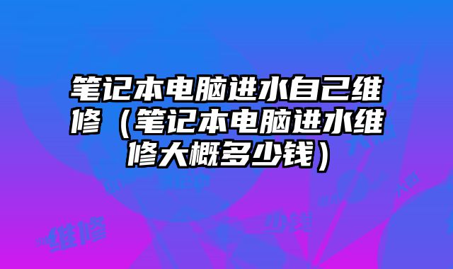 筆記本電腦進水自己維修（筆記本電腦進水維修大概多少錢）