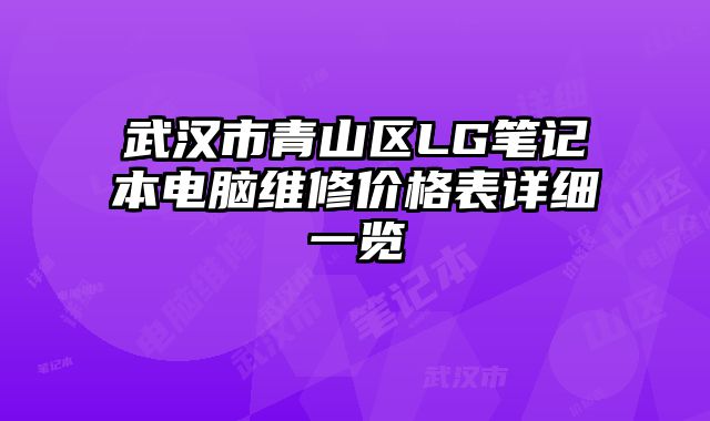 武漢市青山區LG筆記本電腦維修價格表詳細一覽