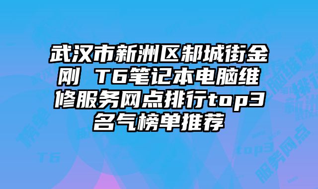 武漢市新洲區(qū)邾城街金剛 T6筆記本電腦維修服務(wù)網(wǎng)點(diǎn)排行top3名氣榜單推薦