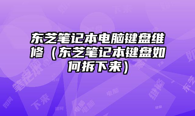 東芝筆記本電腦鍵盤維修（東芝筆記本鍵盤如何拆下來）