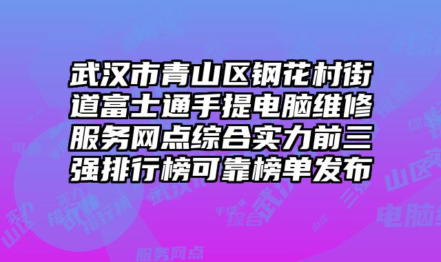 武漢市青山區(qū)鋼花村街道富士通手提電腦維修服務網(wǎng)點綜合實力前三強排行榜可靠榜單發(fā)布