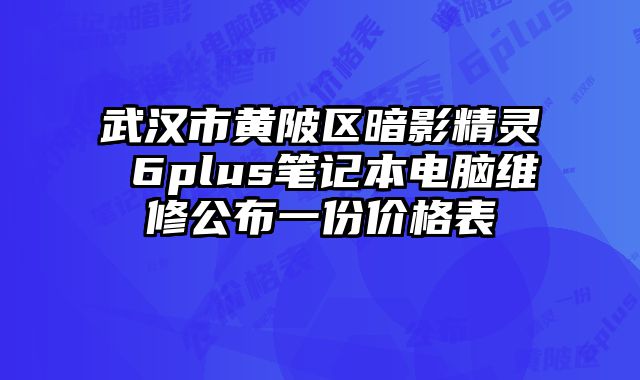 武漢市黃陂區暗影精靈 6plus筆記本電腦維修公布一份價格表