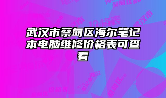 武漢市蔡甸區海爾筆記本電腦維修價格表可查看
