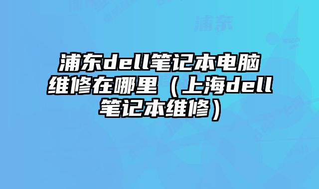 浦東dell筆記本電腦維修在哪里（上海dell筆記本維修）
