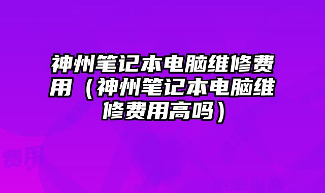 神州筆記本電腦維修費用（神州筆記本電腦維修費用高嗎）