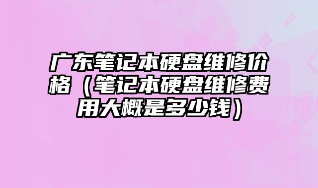 廣東筆記本硬盤維修價格（筆記本硬盤維修費(fèi)用大概是多少錢）