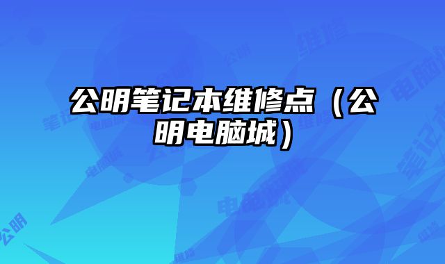 公明筆記本維修點（公明電腦城）