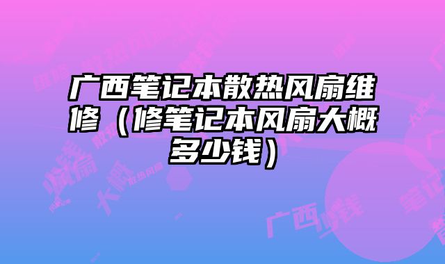 廣西筆記本散熱風扇維修（修筆記本風扇大概多少錢）