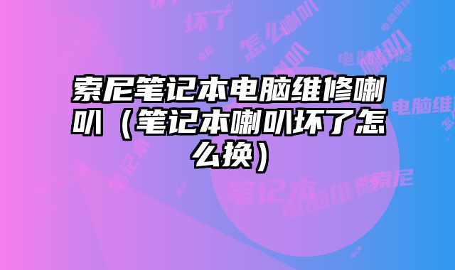 索尼筆記本電腦維修喇叭（筆記本喇叭壞了怎么換）