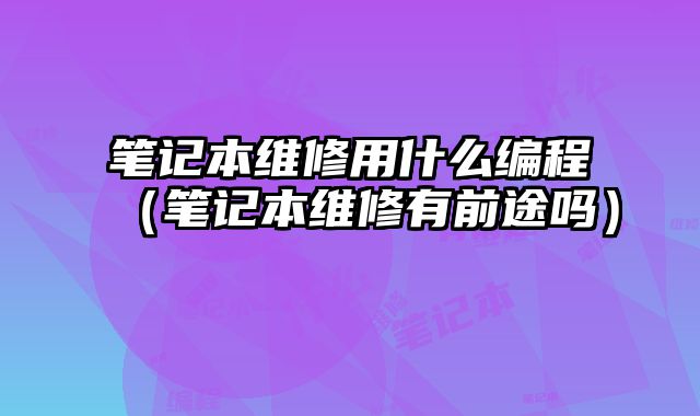 筆記本維修用什么編程（筆記本維修有前途嗎）