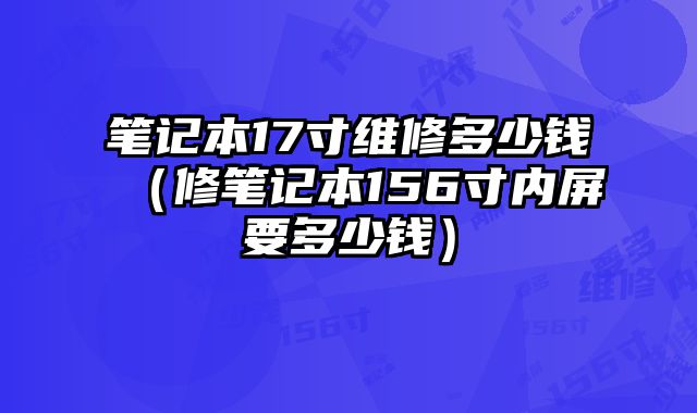 筆記本17寸維修多少錢（修筆記本156寸內(nèi)屏要多少錢）