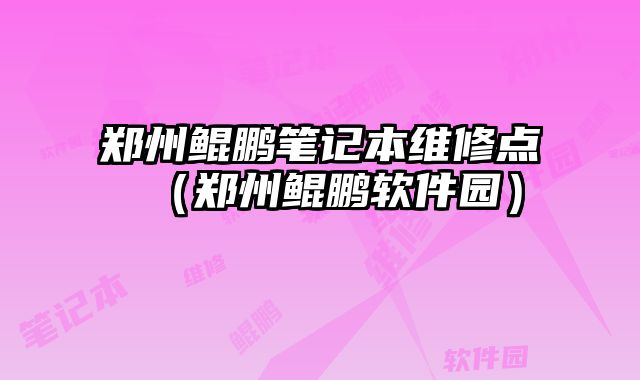 鄭州鯤鵬筆記本維修點（鄭州鯤鵬軟件園）